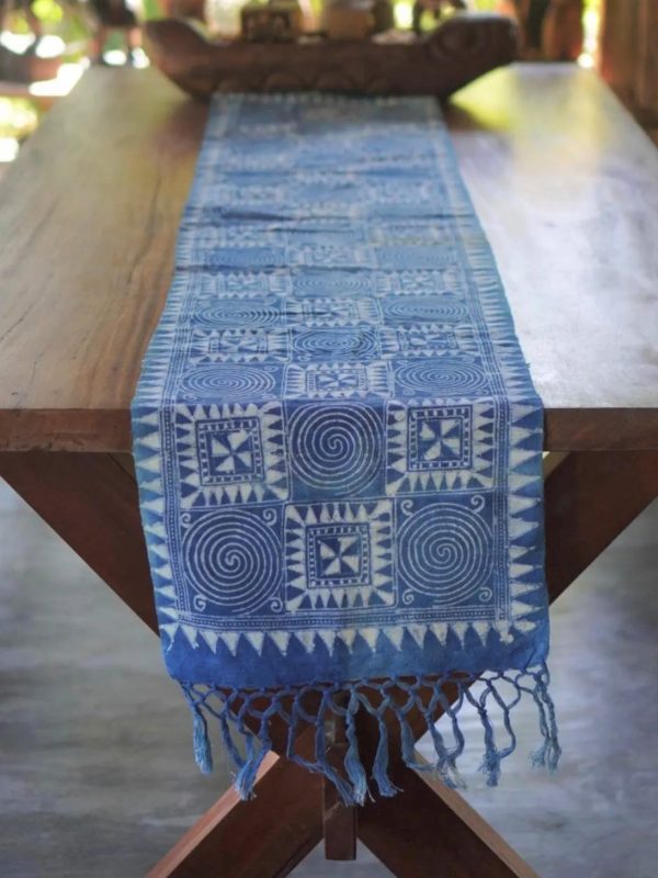 Eco-Friendly Handwoven Natural-Dyed Cotton Scarves and Table Runners