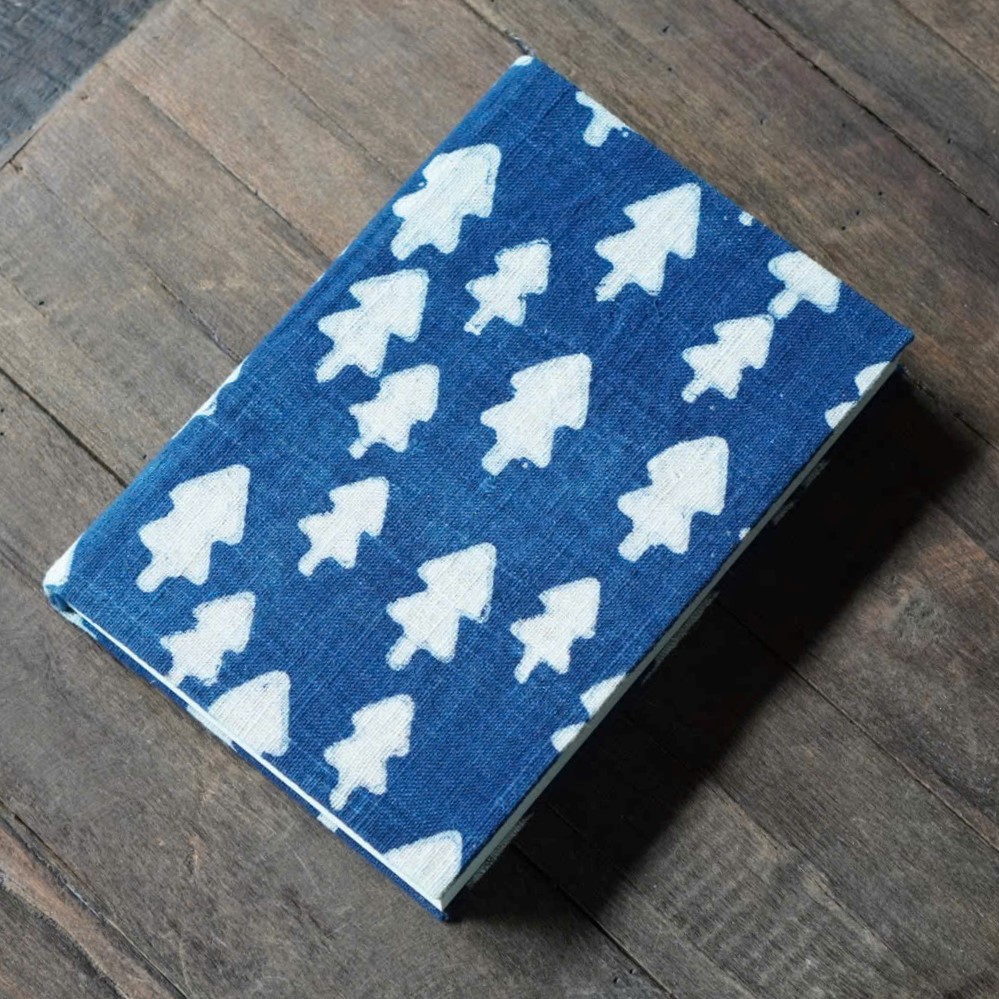 Eco-friendly Hmong Batik Cover, A5 Customizable Journal with Free Crochet Bookmark