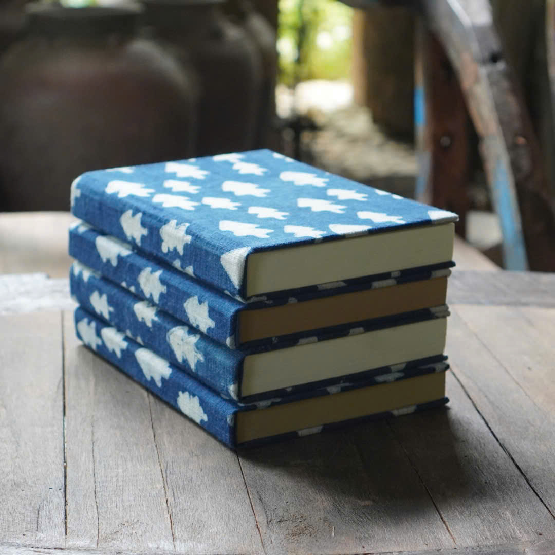 Handcrafted Christmas Tree Indigo Dyed Notebook
