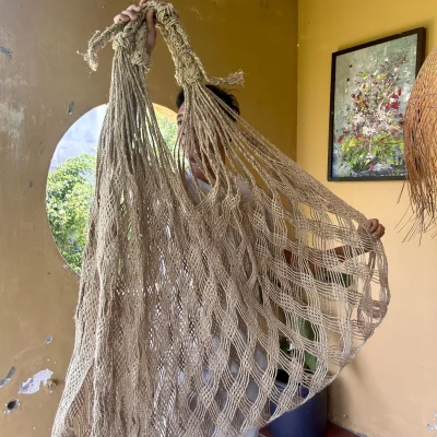 handwoven ramie fiber hammock Nghe An Vietnam traditional craft